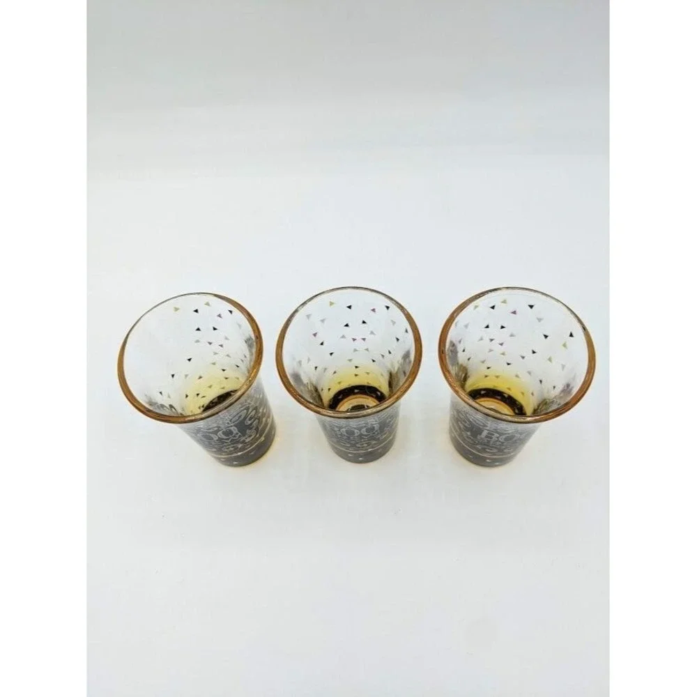 3 Set Halloween Boo Brew Shot Glass Liquor Gift Orange Black Party Shooter Ombre